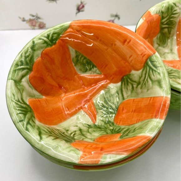 Springtime Serving Dessert/Berry Bowls with Carrot Motif, Easter Serving Decor - Picture 2 of 11
